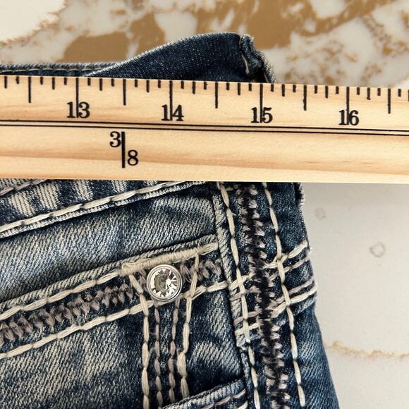 Rock Revival Marissa Boot Cut Jeans Rhinestone Pockets Light Wash Denim SZ28 - Picture 9 of 11